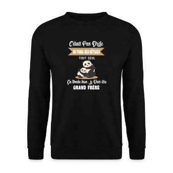 Enfant Annonce grossesse humour futur grand frère - Sweat-shirt Unisexe - noir - Devant - Alina (178cm) & Michal (187cm)