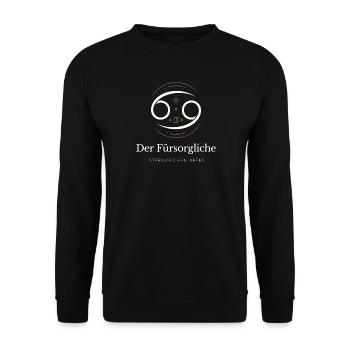 Der Fürsorgliche - Sternzeichen Krebs - Unisex Pullover - Schwarz - Vorne - Alina (178cm) & Michal (187cm)