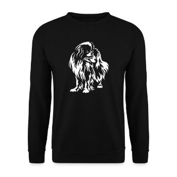 Japan Chin "Black Edition" - Unisex Pullover - Schwarz - Vorne - Alina (178cm) & Michal (187cm)