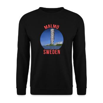 Malmo Sweden - Unisex Sweatshirt - black - Front - Alina (178cm) & Michal (187cm)