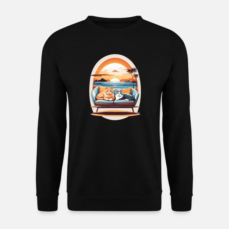 Katzen am Meer - Unisex Pullover - Schwarz