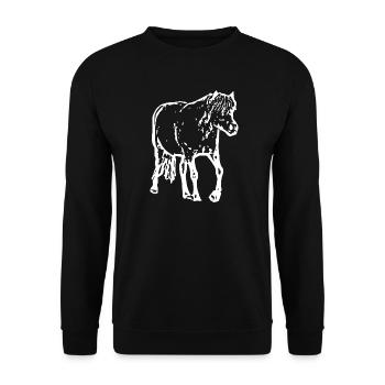 cheval blanc cheval blanc t-shirt cadeau cavalier - Sweat-shirt Unisexe - noir - Devant - Alina (178cm) & Michal (187cm)