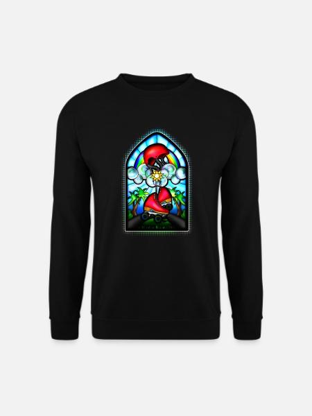 Holy Skates - Kirchenfenster mit Rollschuhen - Unisex Pullover - Schwarz