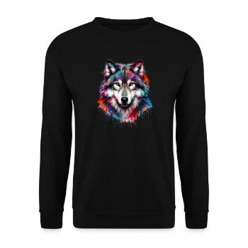 Wolf - Unisex Sweatshirt - black - Front - Alina (178cm) & Michal (187cm)