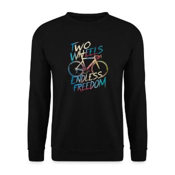 Endless Freedom Bicycle Design - Unisex Sweatshirt - black - Front - Alina (178cm) & Michal (187cm)