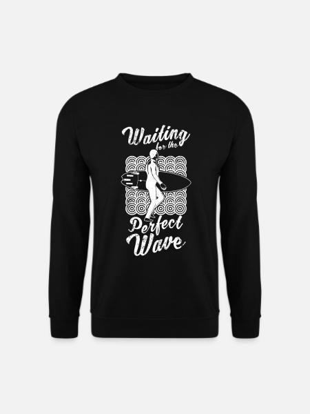 Waiting For A Perfect Wave - Unisex Sweatshirt - black