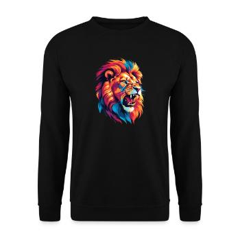 Multicolored Lion - Unisex Sweatshirt - black - Front - Alina (178cm) & Michal (187cm)
