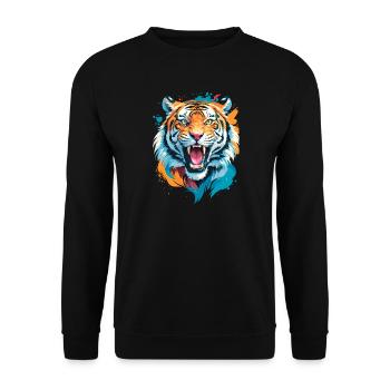 Nepal Tiger - Unisex Pullover - Schwarz - Vorne - Alina (178cm) & Michal (187cm)
