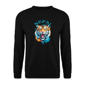 Tigre Du Népal - Sweat-shirt Unisexe - noir - Devant - Alina (178cm) & Michal (187cm)