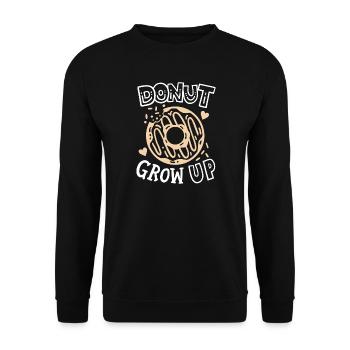Donut Donut-Wortspiel - Unisex Pullover - Schwarz - Vorne - Alina (178cm) & Michal (187cm)