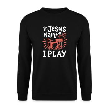 Schlagzeug Schlagzeuger - Unisex Pullover - Schwarz - Vorne - Alina (178cm) & Michal (187cm)