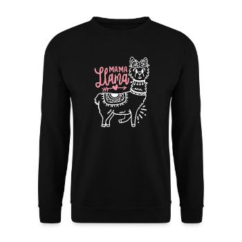 Lama Mama Muttertag - Unisex Pullover - Schwarz - Vorne - Alina (178cm) & Michal (187cm)