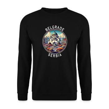 Belgrade Serbia Beograd Design - Unisex Sweatshirt - black - Front - Alina (178cm) & Michal (187cm)