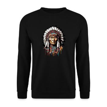 Amérindien Américain - Sweat-shirt Unisexe - noir - Devant - Alina (178cm) & Michal (187cm)