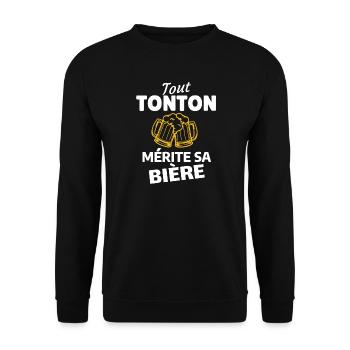 Jeder Onkel verdient sein Bier - Unisex Pullover - Schwarz - Vorne - Alina (178cm) & Michal (187cm)