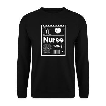 T-shirt Nurse Heartbeat Icon - Sweat-shirt Unisexe - noir - Devant - Alina (178cm) & Michal (187cm)