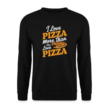Conception de typographie Pizza Love - Sweat-shirt Unisexe - noir - Devant - Alina (178cm) & Michal (187cm)