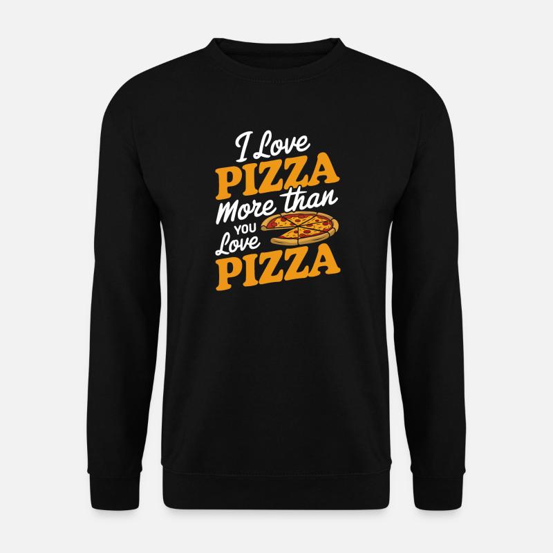 Pizza Love Typography Design - Unisex Sweatshirt - black
