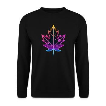 Feuille d’érable - Sweat-shirt Unisexe - noir - Devant - Alina (178cm) & Michal (187cm)