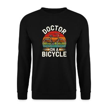 Doctor on a Bicycle Vintage Design - Unisex Sweatshirt - black - Front - Alina (178cm) & Michal (187cm)