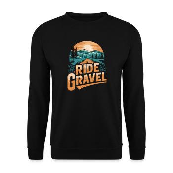Ride Gravel Sunset - Unisex Sweatshirt - black - Front - Alina (178cm) & Michal (187cm)