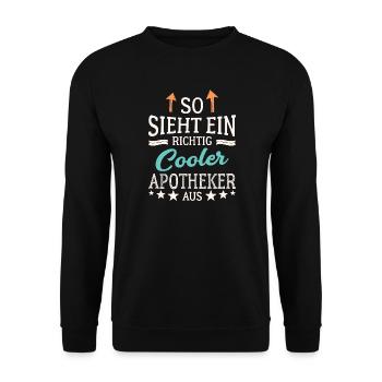 So sieht ein richtig cooler Apotheker aus - Unisex Pullover - Schwarz - Vorne - Alina (178cm) & Michal (187cm)