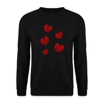 HEART. NOEL. CHRISTMAS. HEARTS. HEART. FATHER's DAY - Unisex Sweatshirt - black - Front - Alina (178cm) & Michal (187cm)