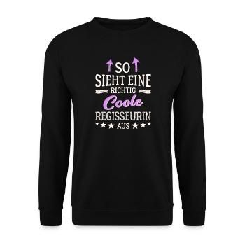 So sieht eine richtig coole Regisseurin aus - Unisex Pullover - Schwarz - Vorne - Alina (178cm) & Michal (187cm)