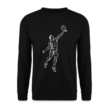Volleyballspieler Skizze - Unisex Pullover - Schwarz - Vorne - Alina (178cm) & Michal (187cm)