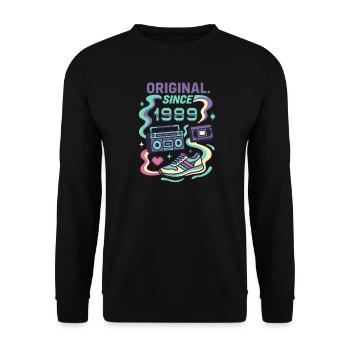 Original since 1989. Geburtsjahr 1989 - Unisex Pullover - Schwarz - Vorne - Alina (178cm) & Michal (187cm)