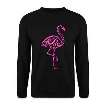 Ein rosafarbener Vogel - Unisex Pullover - Schwarz - Vorne - Alina (178cm) & Michal (187cm)