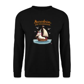 Sail unicorn ahoy ! - Unisex Sweatshirt - black - Front - Alina (178cm) & Michal (187cm)