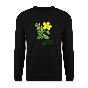 Hypericum perforatum - illustration botanique - Sweat-shirt Unisexe - noir - Devant - Alina (178cm) & Michal (187cm)