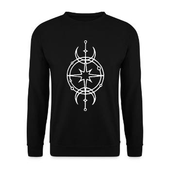 Weißes Schutzsymbol - Unisex Pullover - Schwarz - Vorne - Alina (178cm) & Michal (187cm)