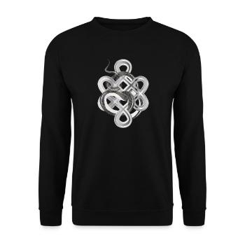 Nœud serpent à l’aspect argenté – mystique et noble - Sweat-shirt Unisexe - noir - Devant - Alina (178cm) & Michal (187cm)