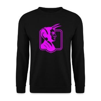 Devil big Ear Pop Art - Unisex Pullover - Schwarz - Vorne - Alina (178cm) & Michal (187cm)