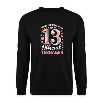 13th birthday teenager gift - Unisex Sweatshirt - black - Front - Alina (178cm) & Michal (187cm)