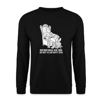 My company car, my throne - Unisex Sweatshirt - black - Front - Alina (178cm) & Michal (187cm)