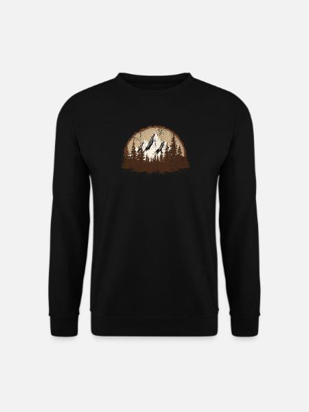 Majestic Mountain Forest Scene - Unisex Sweatshirt - black