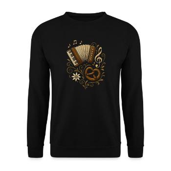 Conception d'accordéon - Tente de musique folklorique et de festival - Sweat-shirt Unisexe - noir - Devant - Alina (178cm) & Michal (187cm)