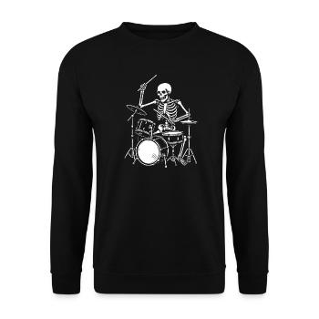 Skeleton Playing the Drums Artwork - Unisex Sweatshirt - black - Front - Alina (178cm) & Michal (187cm)