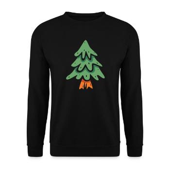 Weihnachtsbaum Cartoon Stil - Unisex Pullover - Schwarz - Vorne - Alina (178cm) & Michal (187cm)