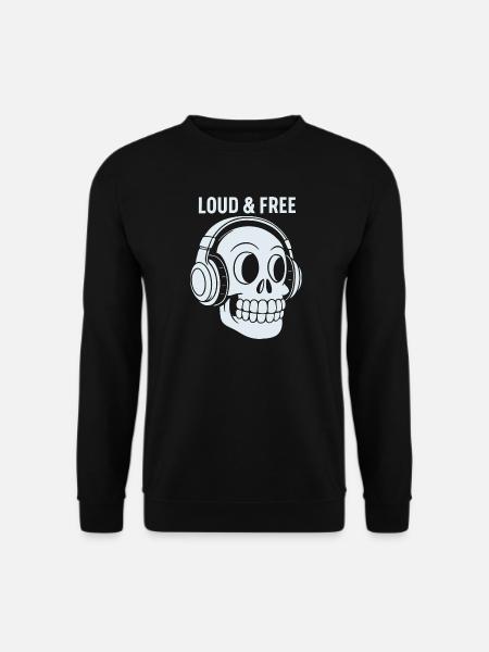 Skull Headphones Loud Free - Unisex Sweatshirt - black