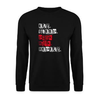 Eat Sleep Punk Rock Repeat - Unisex Pullover - Schwarz - Vorne - Alina (178cm) & Michal (187cm)