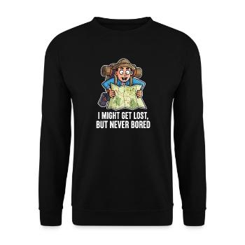 Wanderlust Design – un dicton amusant pour les aventuriers - Sweat-shirt Unisexe - noir - Devant - Alina (178cm) & Michal (187cm)
