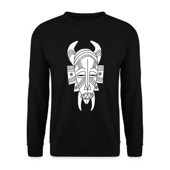 Afrikanischer weißer Dämon - Unisex Pullover - Schwarz - Vorne - Alina (178cm) & Michal (187cm)