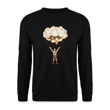 Bierregen Jubel Illustration Shoppegewitter - Unisex Pullover - Schwarz - Vorne - Alina (178cm) & Michal (187cm)