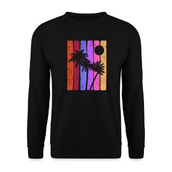 Tropical Sunset Stripes - Unisex Sweatshirt - black - Front - Alina (178cm) & Michal (187cm)