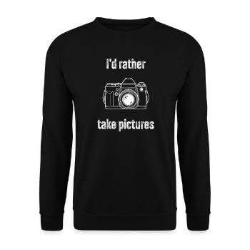 Funny Photography Pun Camera Lover Gift Design - Unisex Sweatshirt - black - Front - Alina (178cm) & Michal (187cm)