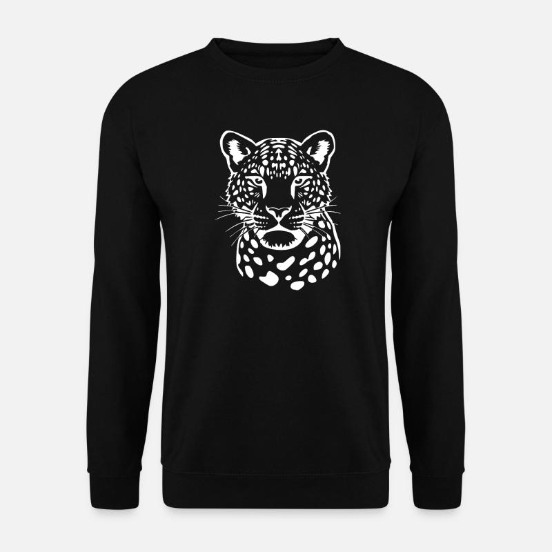 Leopard Leparden Muster T-shirt Geschenk - Unisex Pullover - Schwarz